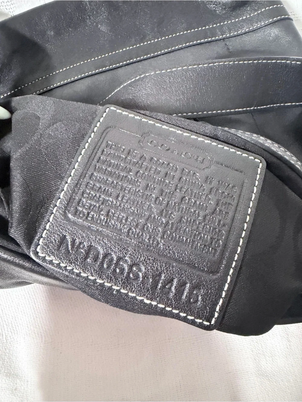 Vintage black leather Coach Soho slim hobo bag
